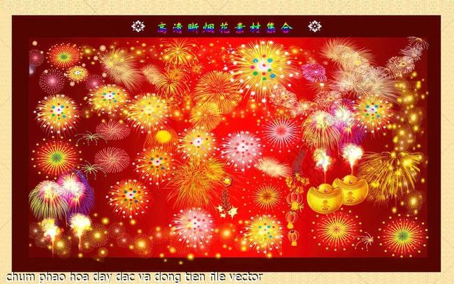 chum phao hoa day dac va dong tien file vector